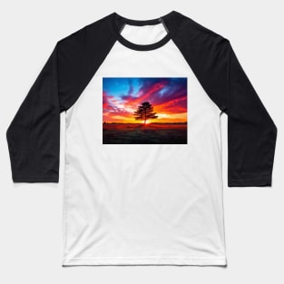 Vivid Skyline Silhouettes Art Baseball T-Shirt